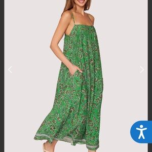 Lost + Wander Eden’s Oasis Green Floral Maxi Dress
